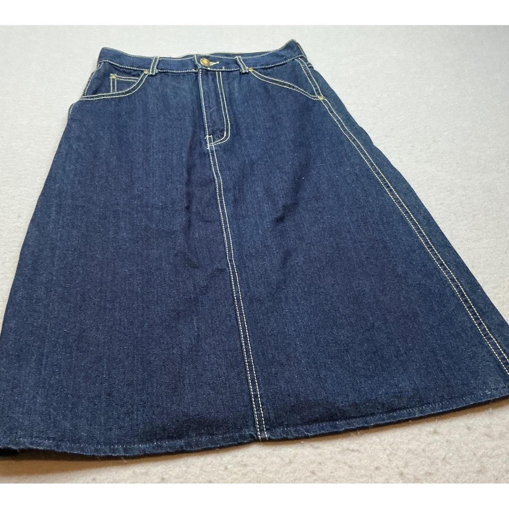 Gitano Vintage Denim A-Line Skirt Contrast Stitch Dark Wash‎ Size 9/10 Western